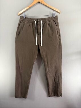 J. Crew Mens Slim Dock Drawstring Pant Stretch Cotton Blend Brown Medium